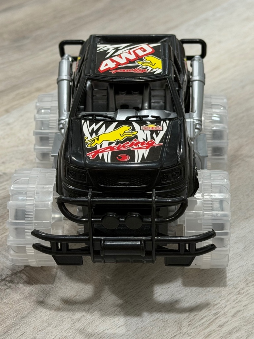 Light Up Monster Truck Toy LED Wheels Push Go Off Road Truck